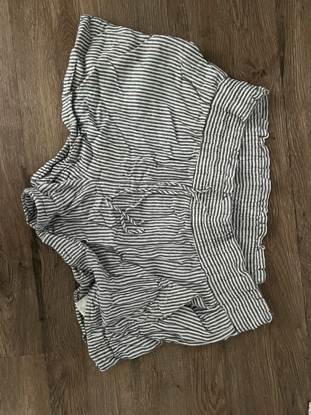 A New Day - Striped Black & White Women's Casual Drawstring Shorts
